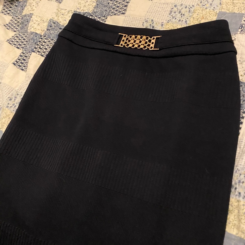 Blue Navy Skirt w/ Gold Buckle